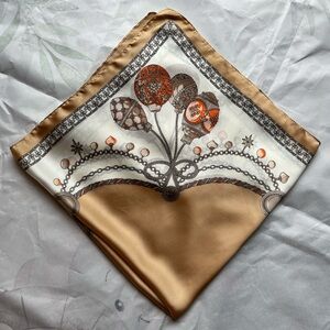 Printed Scarf 100% Silk Feeling Polyester Fabric 26" X 26"